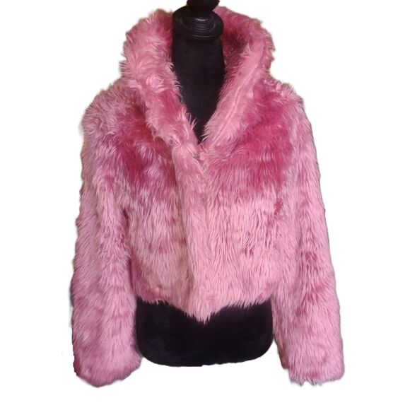 NWD. New Woman Design, Women's Size Medium Pink Faux Fur Peacoat - Picture 1 of 8